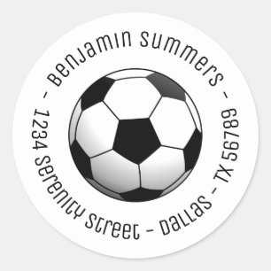 Soccer Football Ball Custom Round Text Classic Round Sticker