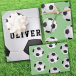 Soccer Football Ball Pattern Kids Name Birthday Wrapping Paper Sheet<br><div class="desc">Soccer Football Ball Pattern Kids Name Birthday Wrapping Paper Sheets. Personalize with your name or erase it.</div>