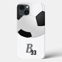Soccer Football Ball Player Number Monogram Case-M