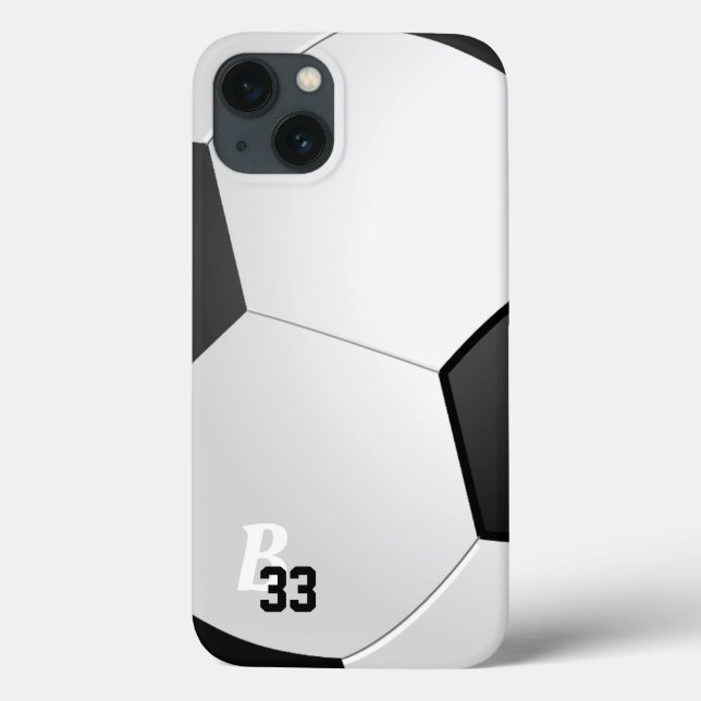 Soccer Football Ball Player Number Monogram  Case-Mate iPhone Case (Back)