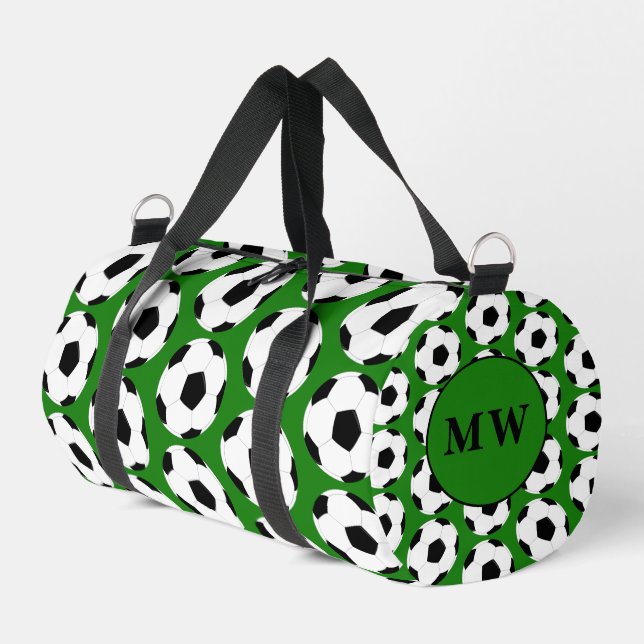 Soccer Football Balls Patterned Duffle Bag (Left Corner)