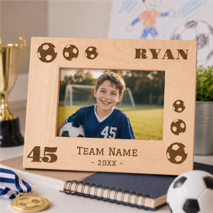 Soccer Football Balls Player Number Team Name  Etched Frames