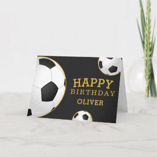 Soccer Football Balls Sports Happy Birthday Kids Card