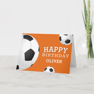 Soccer Football Balls Sports Happy Birthday Kids Card