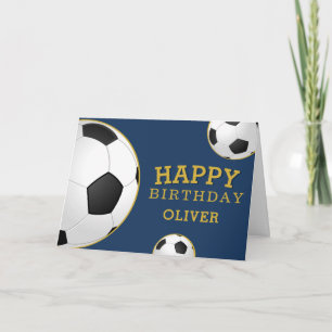 Soccer Football Balls Sports Happy Birthday Kids Card