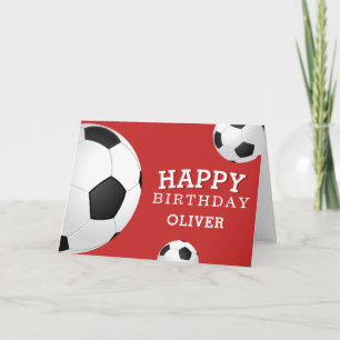 Soccer Football Balls Sports Happy Birthday Kids Card
