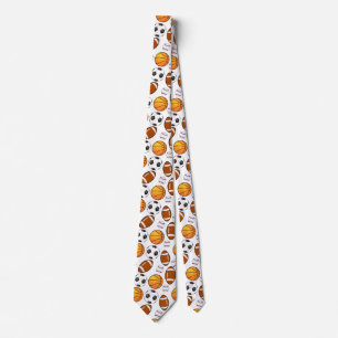 Soccer Football Baseball basketball Sport Pattern Tie