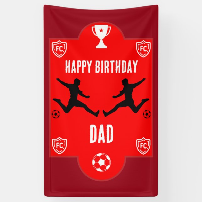 Soccer Football  Birthday  Banner (Vertical)