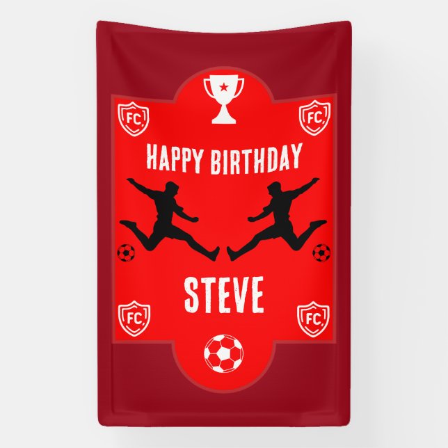 Soccer Football  Birthday  Banner (Vertical)