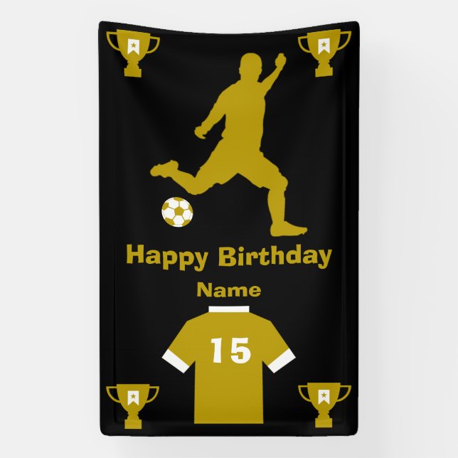 Soccer Football  Birthday  Banner (Vertical)