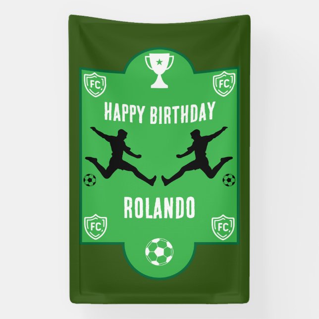 Soccer Football  Birthday  Banner (Vertical)