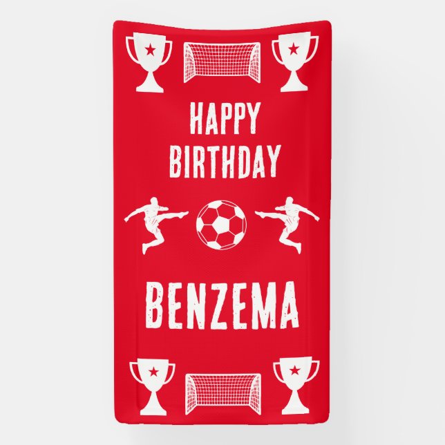 Soccer Football  Birthday  Banner (Vertical)