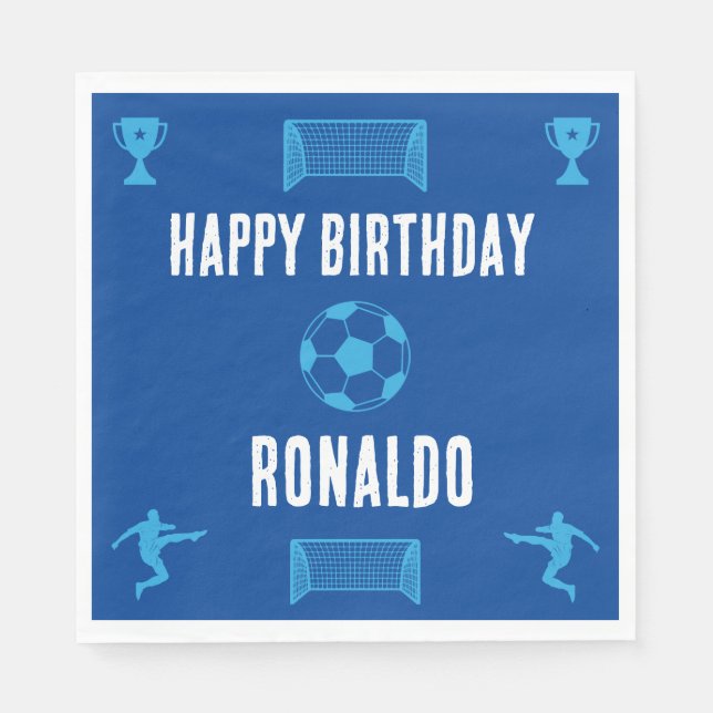 Soccer Football  Birthday  Banner Napkin (Front)