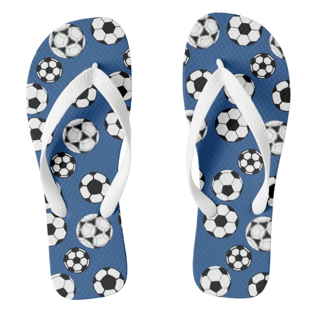 Soccer football blues flip flops (Footbed)