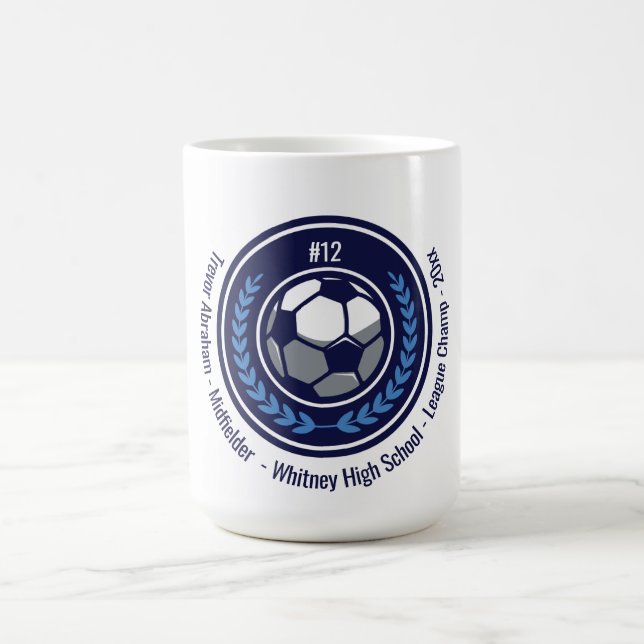 Soccer Football Champion Monogram Team Coffee Mug (Center)