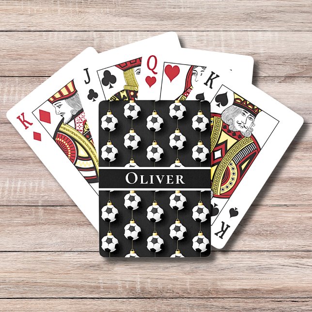 Soccer Football Christmas Holiday Decorations Name Playing Cards (Creator Uploaded)