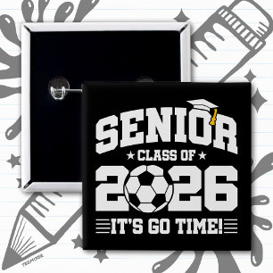 Soccer Football Class 2026 Graduation Senior 2026 2 Inch Square Button