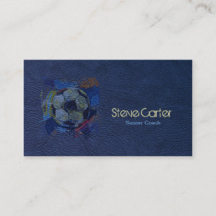 Soccer Football Coach Ball Player Blue Card