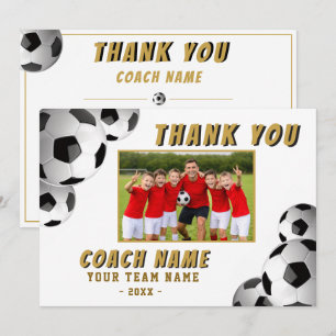 Soccer Football Coach Name Photo  Thank You Card