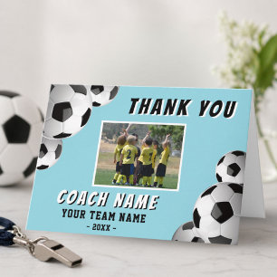 Soccer Football Coach Name Photo  Thank You Card