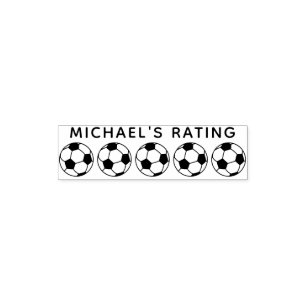 Soccer Football Coach Teacher 5 Star Rating Review Self-inking Stamp