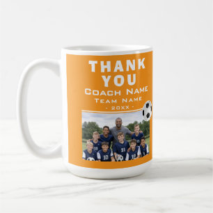 Soccer Football Coach Team Photo Thank you Note Coffee Mug