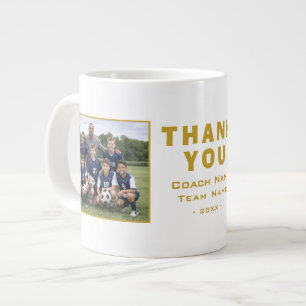 Soccer Football Coach Thank You Team Photo Large Coffee Mug