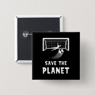 Soccer Football Earth Day Save The Planet 2 Inch Square Button