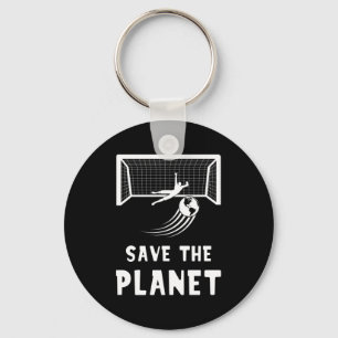 Soccer Football Earth Day Save The Planet Keychain