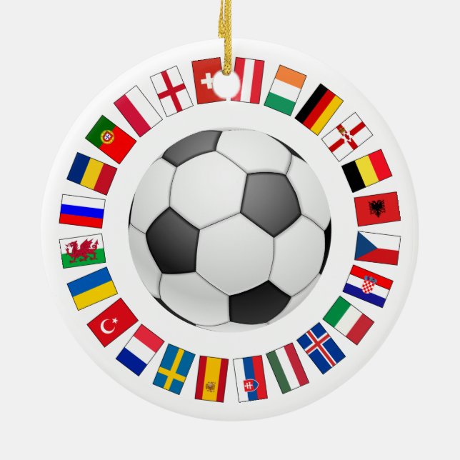 Soccer Football European Championship 2016 Ceramic Ornament (Back)