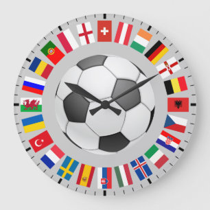 Soccer Football European Championship 2016 Large Clock