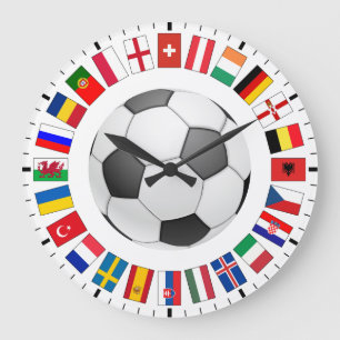 Soccer Football European Championship 2016 Large Clock