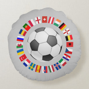 Soccer Football European Championship 2016 Round Pillow