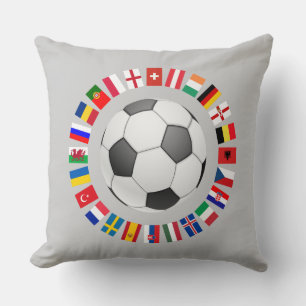 Soccer Football European Championship 2016 Throw Pillow