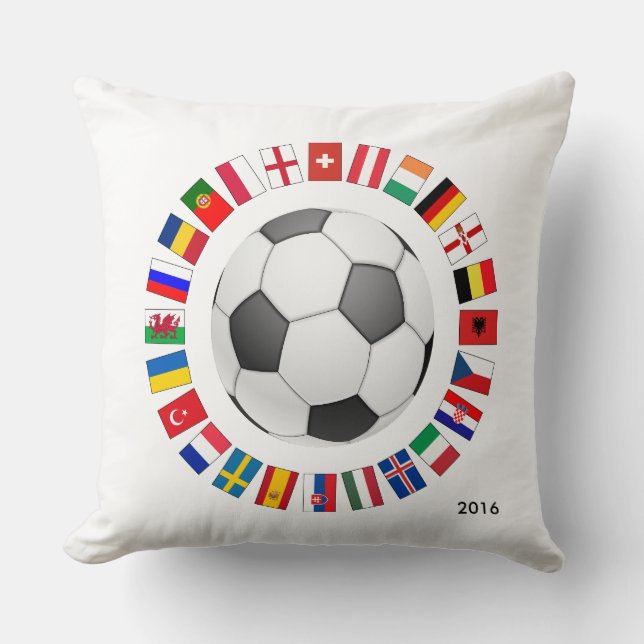 Soccer Football European Championship 2016 Throw Pillow (Front)