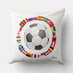 Soccer Football European Championship 2016 Throw Pillow