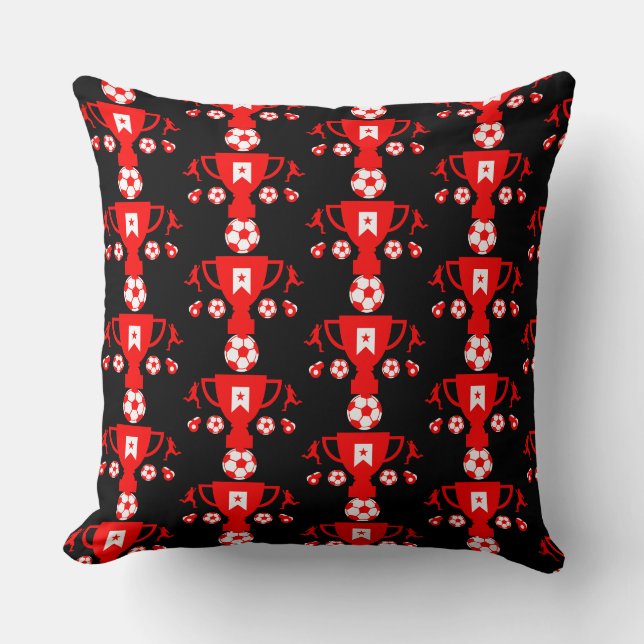 Soccer Football Fan   Throw Pillow (Front)