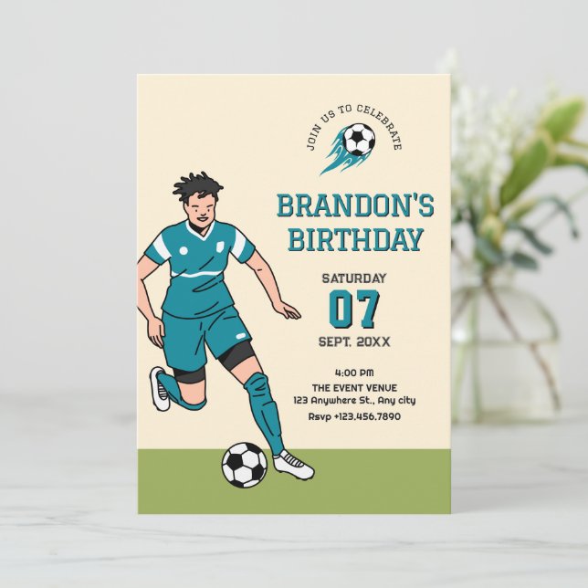 Soccer football  invitation (Standing Front)