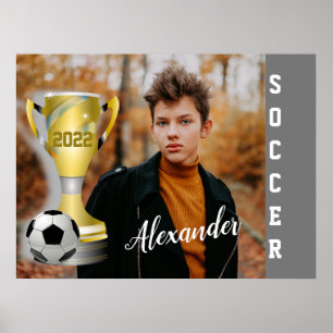 Soccer football lover champion personalized photo poster