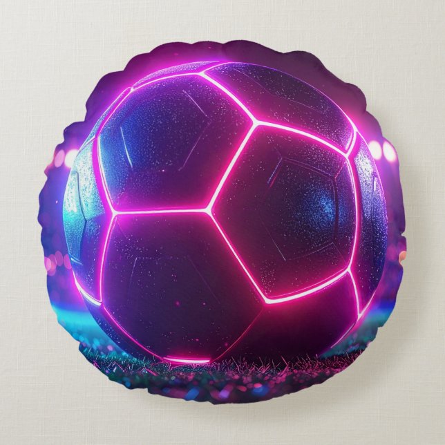 Soccer Football Mega Stadium Round Pillow (Front)