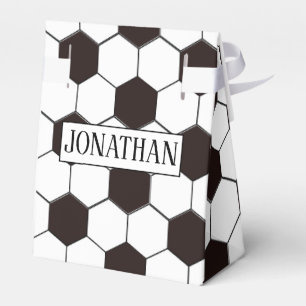Soccer   Football pattern Customisable   Own name Favor Box
