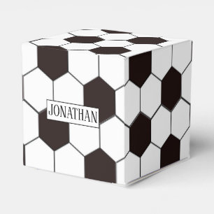 Soccer   Football pattern Customisable   Own name Favor Box