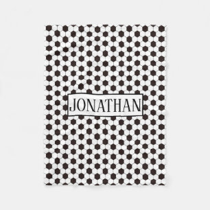 Soccer   Football pattern Customisable   Own name Fleece Blanket