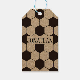 Soccer Football pattern Customisable Own name Gift Tags