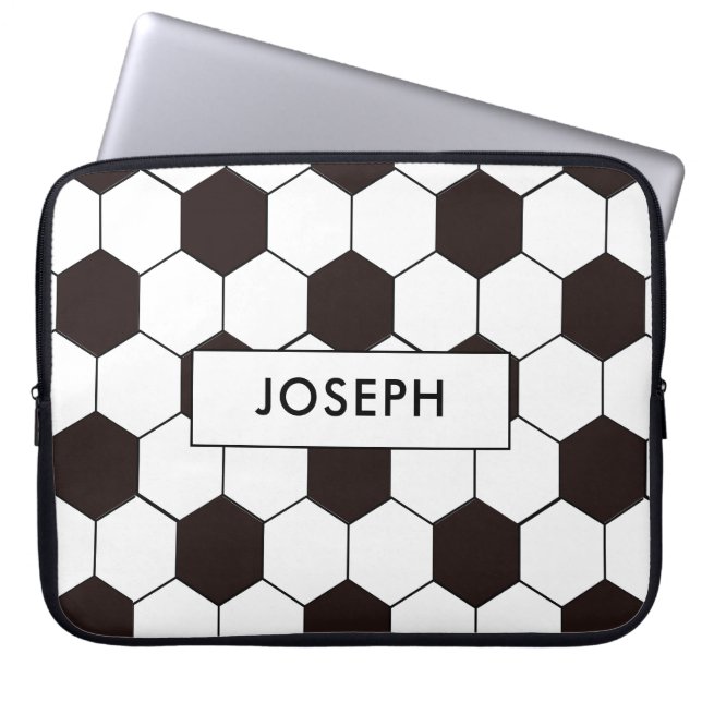 Soccer | Football pattern Customisable | Own name Laptop Sleeve (Front)