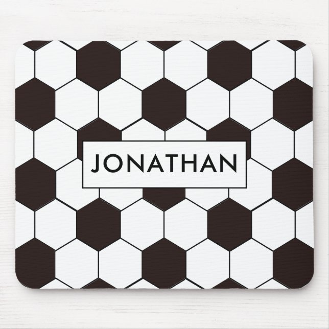 Soccer | Football pattern Customisable | Own name Mouse Pad (Front)