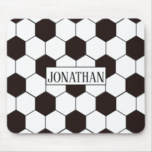 Soccer   Football pattern Customisable   Own name Mouse Pad