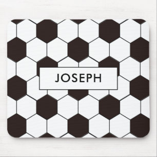 Soccer Football pattern Customisable Own name Mouse Pad