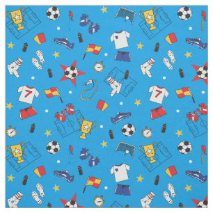 Soccer Football Patterned Sports Themed Fabric