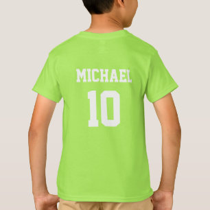 Soccer Football Personalized Name And Number Green T-Shirt